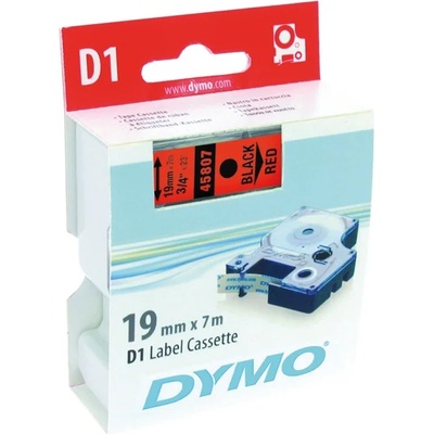 DYMO Label LM D1 база, 19 мм, черни букви / червена база 45807 (45807)