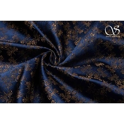 Brokát zdobené kříže, bronzovo-modrý