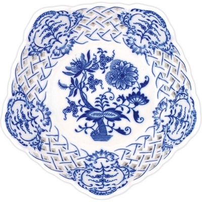 Cibulák Dubí miska pětihranná prolamovaná cibulový porcelán 10159 19 cm