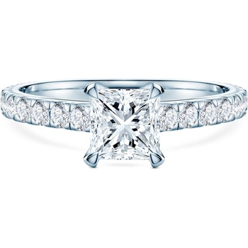 SAVICKI Годежен пръстен Share Your Love: бяло злато, лабораторни диаманти с шлифовка "принцеса