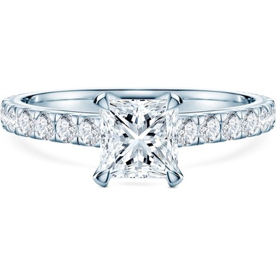 SAVICKI Годежен пръстен Share Your Love: бяло злато, лабораторни диаманти с шлифовка "принцеса