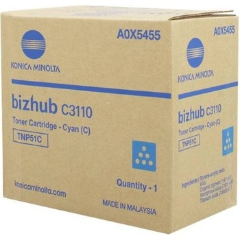 Konica Minolta TNP-51C лазурен (cyan) оригинален тонер (A0X5455)