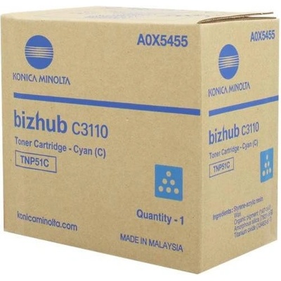Konica Minolta TNP-51C лазурен (cyan) оригинален тонер (A0X5455)