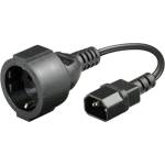 Lanberg Захранващ кабел Lanberg IEC 60320 C14 - Schuko F, 0.2 m, черен (Lanberg CA-C14E-10CC-0018-BK)