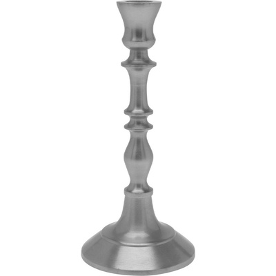 Svietnik kovový v striebornej farbe 21 cm