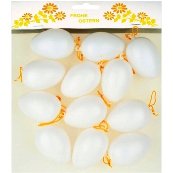 Plastová vajíčka 6 cm biela 12 ks