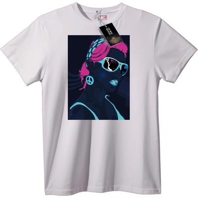 NOONEBRAND Тениска Неонов Знак за Мир - 2XL, White