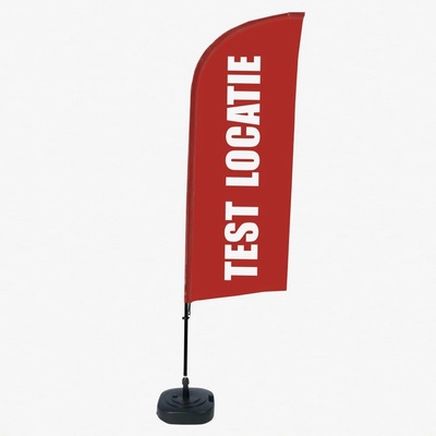 Jansen Display Kompletní sada reklamní vlajky Alu ve tvaru křídla s motivem testovací místo červená holandština ECO, 1105 x 3300 mm
