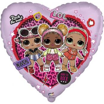 Image 1 of Flexmetal Фолиев балон - LOL Рок, сърце 45 см