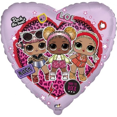 Flexmetal Фолиев балон - LOL Рок, сърце 45 см
