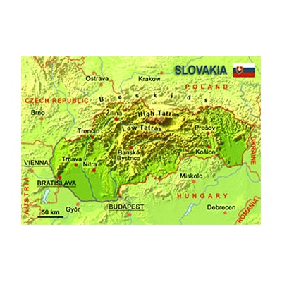 (B) 3D pohľadnica Slovensko