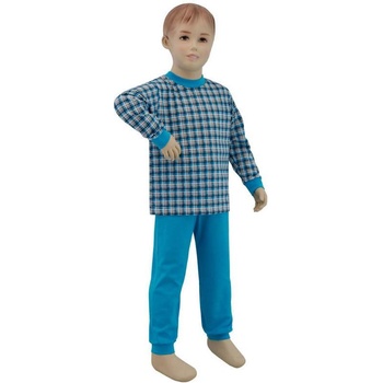 ESITO Bavlnené pyžamo tyrkysové kocky