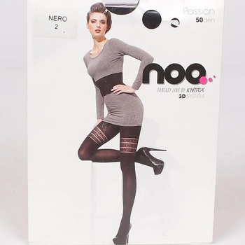 Image 1 of Чорапогащник в черно с фигурален десен 50 den