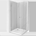 Mexen Lima Душ кабина Duo сгъваема 80 x 80 см, прозрачна, хром + душ поддушник Flat (856-080-080-01-02-4010)