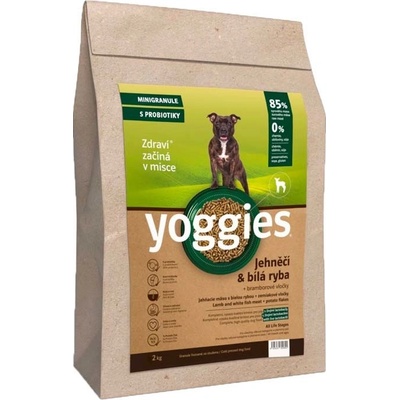 Yoggies jahňacie a biela ryba Mini lisované za studena s probiotikami 90 g
