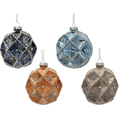 NENURODYTA_V Vánoční hračka na stromeček Decoris Diamond, různé barvy, sklo