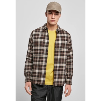 Urban Classics Мъжка карирана кафява риза Urban Classics Checked Roots UB-TB4489-03282 - Кафяв, размер M