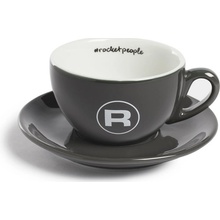 Rocket Espresso šálka s podšálkou #rocketpeople tmavo šedá 210 ml