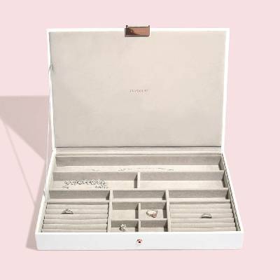Stackers box na šperky s víkem White Rose Supersize Lid bílá 73544