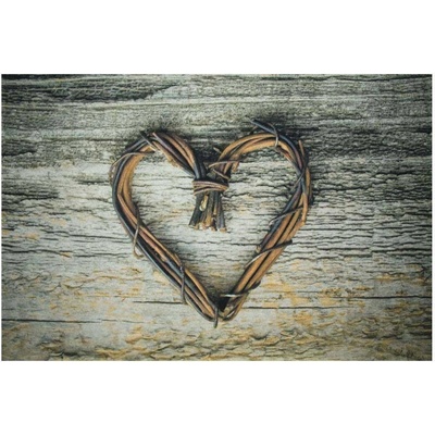 Mars & More srdce z větviček Heart Twig šedá 75 x 50 x 1cm