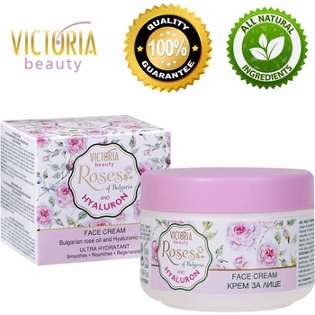 Victoria Beauty Roses and Hyaluron denní hydratační krém s růžovým olejem a kyselinou hyaluronovou 50 ml