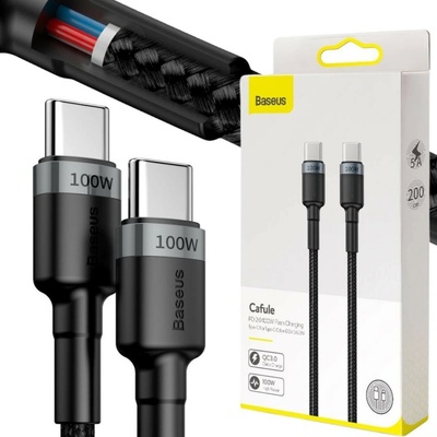 Baseus CATKLF-ALG1 Cafule USB USB-C, 2m, černý