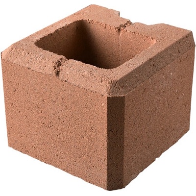 Tvárnice plotová koncová poloviční DITON VISO melír cihlová 200×200×150 mm