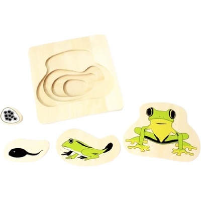 Smart Baby Детска игра Smart Baby - Многослоен пъзел, 5 части, Жаба (MO137)