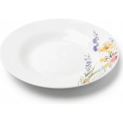 talíř d23cm hluboký TULYA, luční květiny, porcelán