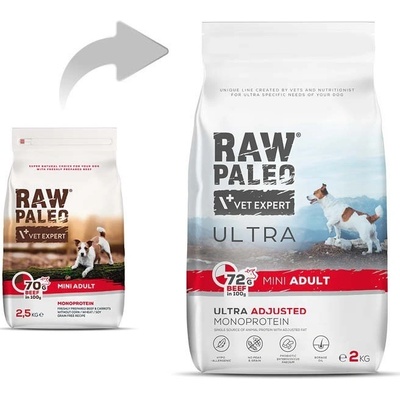 Vetexpert Raw Paleo Ultra Beef Adult Mini 2 kg