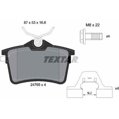 Sada brzdových platničiek kotúčovej brzdy TEXTAR 2476501