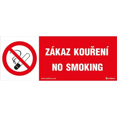 Walteco Zákaz kouření, No smoking 210x80mm, samolepka Množství: 1 ks , 20011