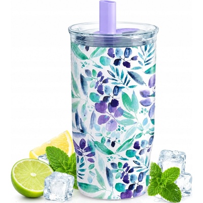 Quokka Mist Nerezový Termo pohár Violet Blooms 720 ml
