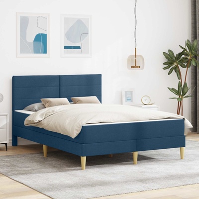 vidaXL Рамка за легло Синьо 140 x 190 cm Полиестер (3414958)