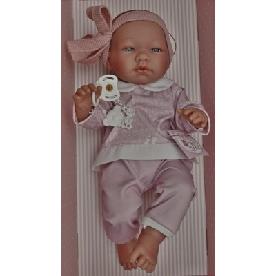 ASIVIL Realistické miminko MARÍA v růžové soupravě s králíčky