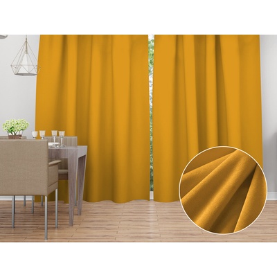 Biante Zamatový záves Velvet Prémium SVP-037 Zlatisto oranžový - šírka 270 cm 270x200 cm