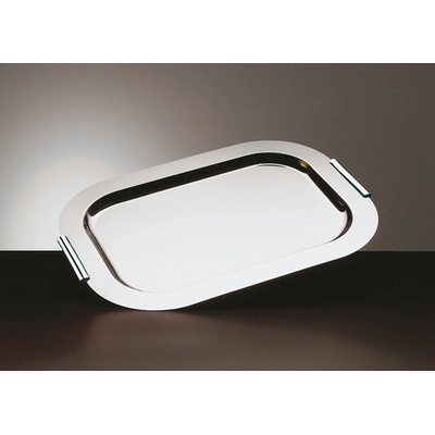 APS Servírovací tác obdélníkový s chromovanými úchyty 440x310 mm Finesse inox