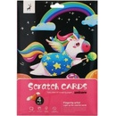 Škrabací obrázok dúhový jednorožec 4 listy A4 20x27cm