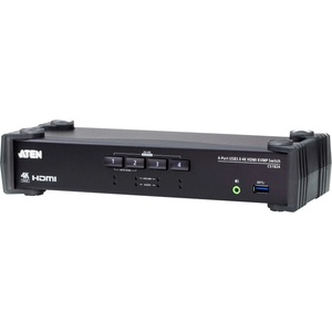 ATEN 4-портов usb 3.0 4k hdmi kvmp превключвател с режим на аудио миксер cs1824-at-g (cs1824-at-g)