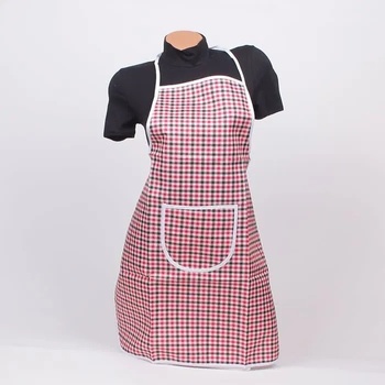 Image 1 of Готварска престилка с кариран десен в червено, бяло и черно