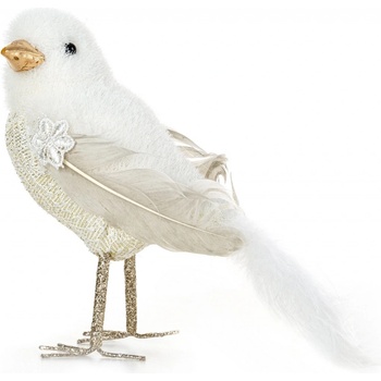 EUROFIRANY SADA 6KS VIANOČNÁ DEKORAČNÁ BIRD 20CM BIELA