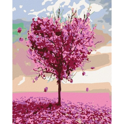 zuty Růžový srdcový strom 80 x 100 cm bez rámu a bez vypnutí plátna 8596530001027