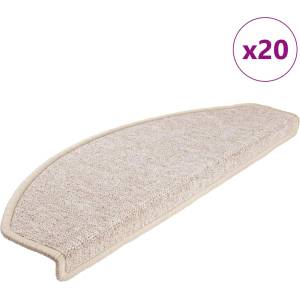 vidaXL Изтривалки за стълби, 20 бр. , 65x24x4 см, бежови, полукръгли, големи (3365795)