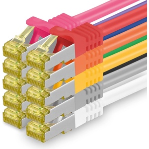1aTTack. de Cat. 7 network cable 7.5m 10 colors 10 pieces Cat7 Ethernet cable network LAN cable raw cable 10 Gb s SFTP PIMF LSZH set patch cable with Rj 45 plug Cat. 6a - 4251073617329