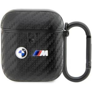 BMW Кейс BMW BMA2WMPUCA2 за AirPods 1/2, черен / черен, Carbon Double Meta (BMW000612-0)