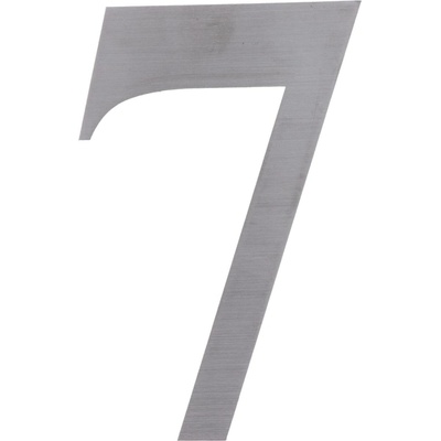 Nerezové domovní číslo 0-9 s výškou 127mm, tloušťka 1,5mm s 3M páskou pro přilepení Číslo: 7