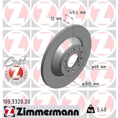 Brzdový kotúč (cena za 1ks) ZIMMERMANN 100.3320.20