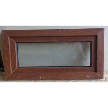 SOLID pivničné okno izolačné 80x50 cm biela/zlatý dub(zvonku), sklopné