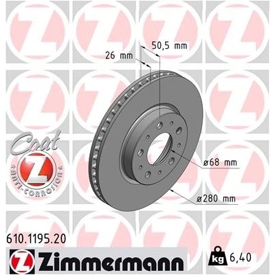 Brzdový kotouč ZIMMERMANN 610.1195.20 – Hledejceny.cz