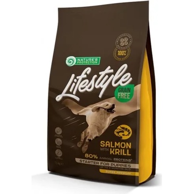 Nature's Protection DOG - LIFESTYLE Grain Free Starter Salmon with Krill, висококачествена храна за подрастващи кучета, БЕЗ ЗЪРНО, със сьомга и крил, Литва - 10 кг 125020